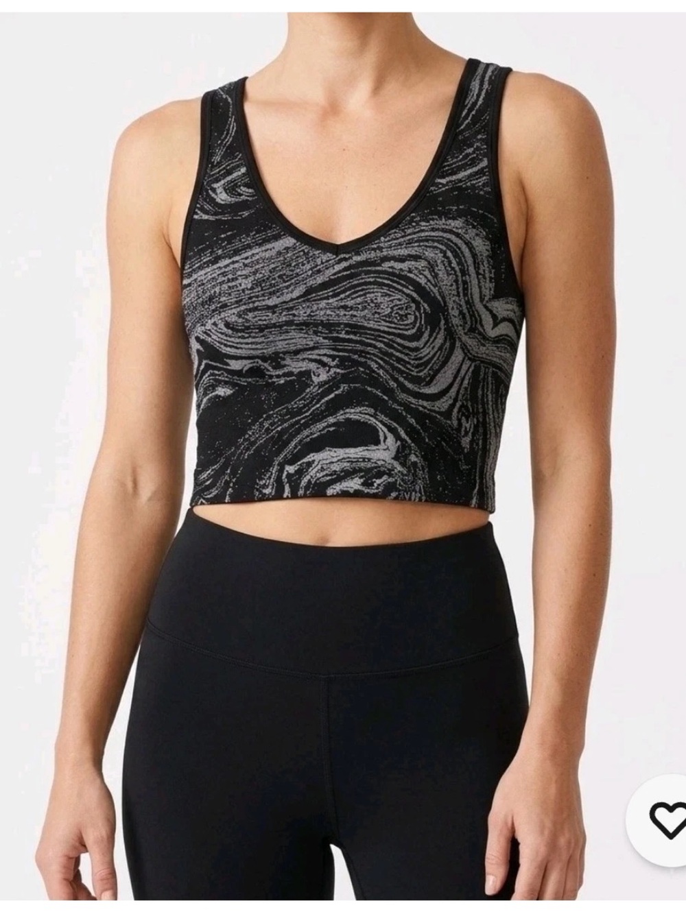 Athleta Aurora Seamless Shine Tank In Black Silver Swirl&Burgundy Silver Swirl S